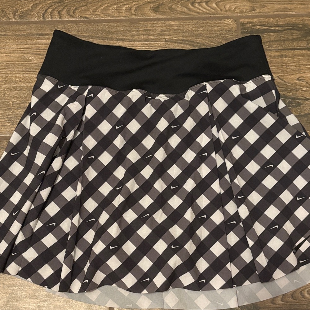 Nike Women's Black and White Plaid Skater Skirt